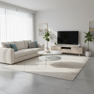 Weißer Holz-Couchtisch im modernen Design