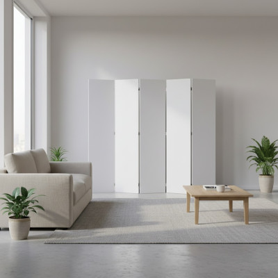 Eleganter weißer Raumteiler aus MDF für stilvolle Raumgestaltung