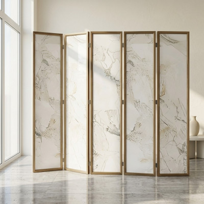 Eleganter beige Raumteiler aus MDF modern und vielseitig