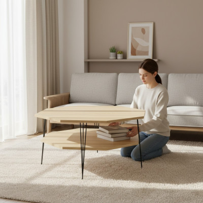 Eleganter brauner Couchtisch aus Holz für modernes Wohnzimmer
