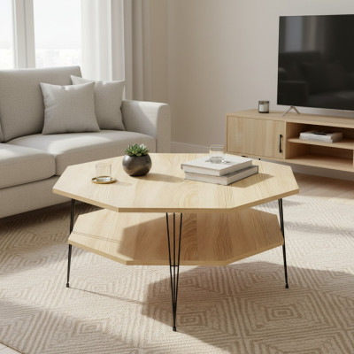 Eleganter brauner Couchtisch aus Holz für modernes Wohnzimmer