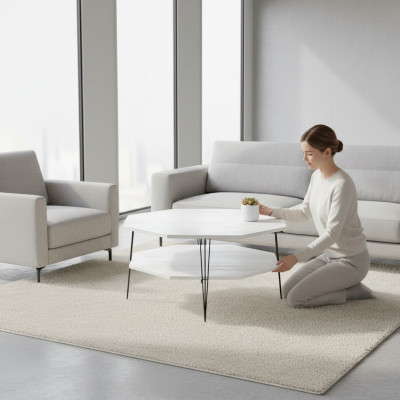 Weißer moderner Couchtisch aus Holz