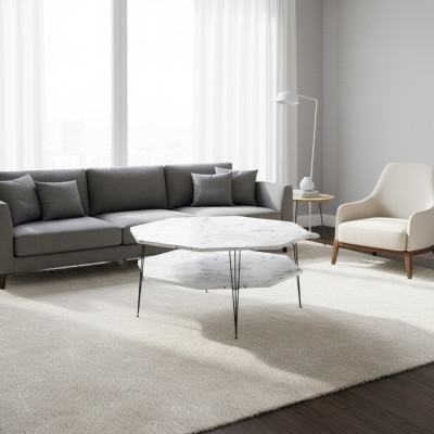 Moderner weißer Couchtisch aus Holz mit stilvollem Design
