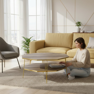 Moderner Couchtisch aus Holz in Braun