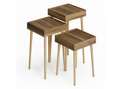 Beistelltisch Holz Braun Elegant Modern