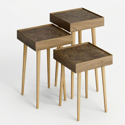 Holz Beistelltisch in Braun, eleganter Stil, vielseitig einsetzbar