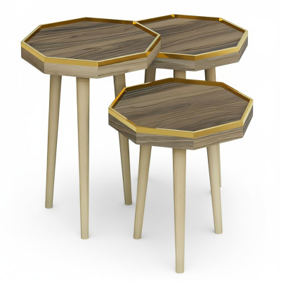 Eleganter grauer Beistelltisch aus Holz im modernen Stil