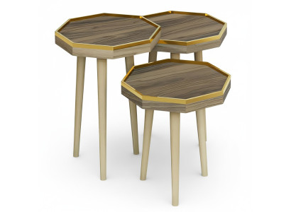 Eleganter grauer Beistelltisch aus Holz im modernen Stil