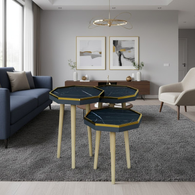 Schwarzer Holztisch im modernen Design