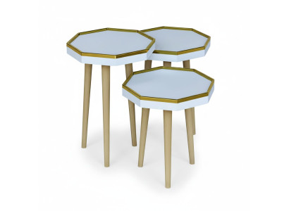 Eleganter weißer Beistelltisch aus Holz für modernes Zuhause