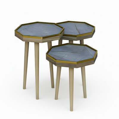 Grauer Holz-Beistelltisch modern, vielseitig, langlebig