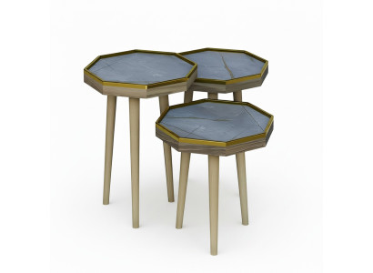 Grauer Holz-Beistelltisch modern, vielseitig, langlebig