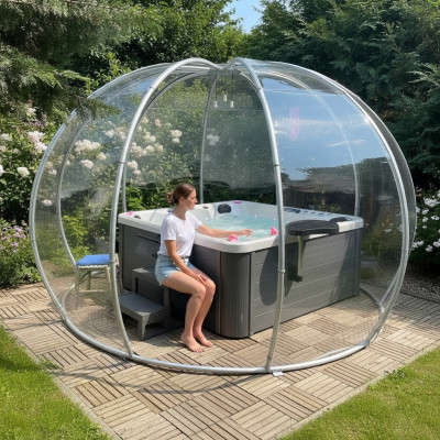 Whirlpool Whirlwanne Garten Bad Thermoholz Outdoor Erholungsbecken 200x200 cm