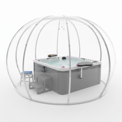 Whirlpool Whirlwanne Garten Bad Thermoholz Outdoor Erholungsbecken 200x200 cm