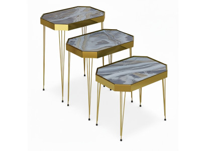 Grauer Holz Beistelltisch modern elegant