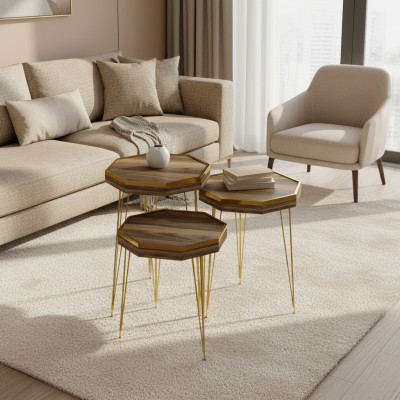 Eleganter brauner Holztisch im modernen Design