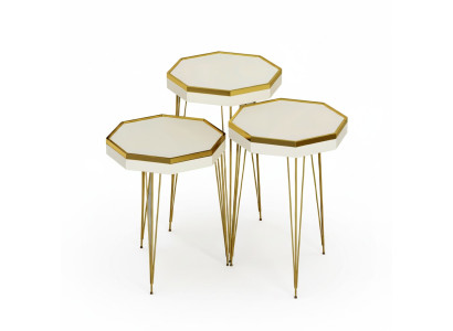 Beistelltisch Holz Beige Modern Elegant