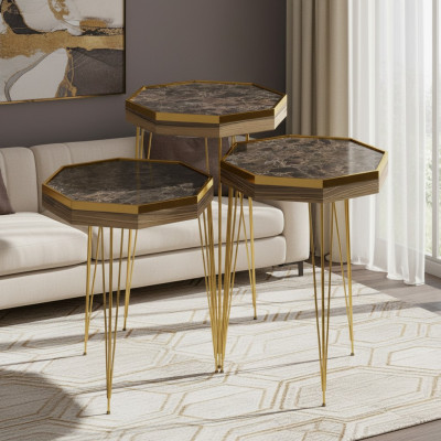 Eleganter Beistelltisch aus Holz in Braun für Wohnzimmer