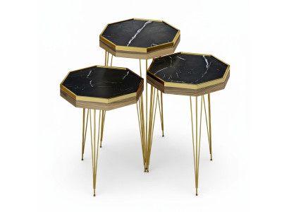 Schwarzer Holz Beistelltisch modern elegant
