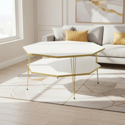 Weißer Holz-Couchtisch im modernen Design