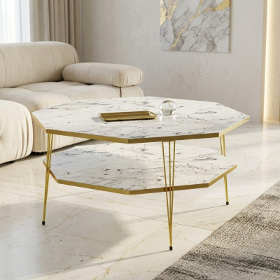 Weißer Holz Couchtisch modern stilvoll