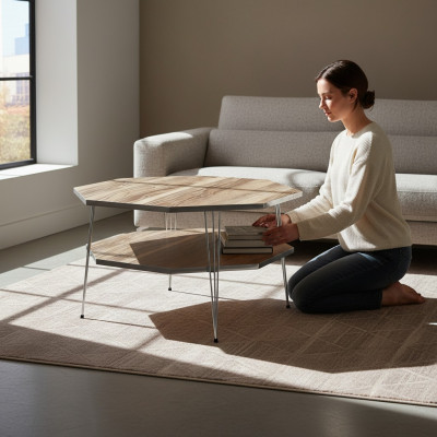 Eleganter brauner Couchtisch aus Holz mit modernem Design