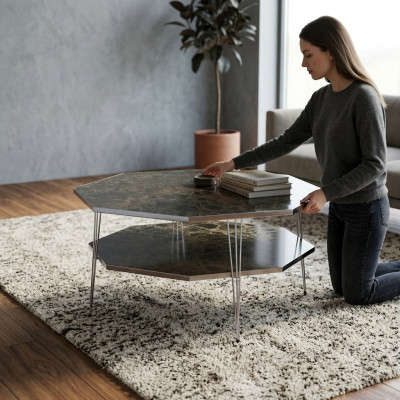Moderner Couchtisch aus Holz in Braun