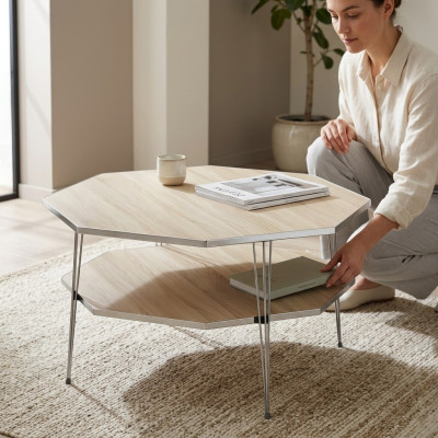 Eleganter brauner Couchtisch aus Holz mit stilvollem Design