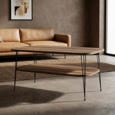Eleganter brauner Couchtisch aus Holz für modernes Wohnzimmer