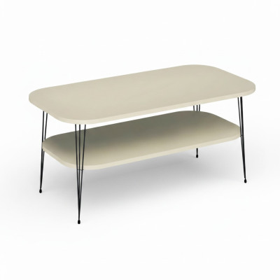 Eleganter Beigefarbener Couchtisch aus Holz mit modernem Design