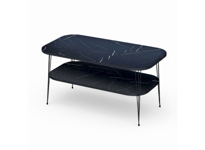 Eleganter schwarzer Couchtisch aus Holz für modernes Wohnzimmer