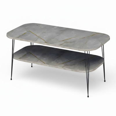 Moderner grauer Couchtisch aus Holz mit stilvollem Design