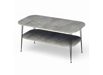 Moderner grauer Couchtisch aus Holz mit stilvollem Design