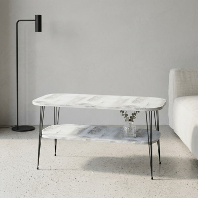 Eleganter weißer Couchtisch aus Holz mit modernem Design