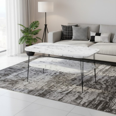 Weißer Holz-Couchtisch im modernen Stil
