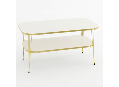 Eleganter Beistelltisch aus Holz in Beige modern und zeitlos