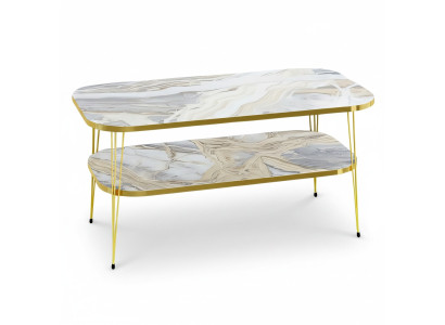 Mehrfarbiger Holz-Couchtisch im modernen Design