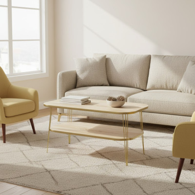 Moderner Couchtisch aus Holz in Braun für Wohnzimmer und Büro