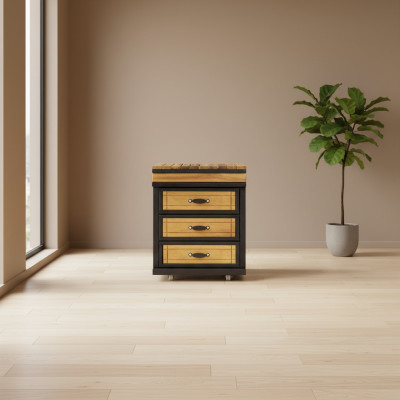 Außenküchenmodul aus Holz in Braun für Garten und Terrasse
