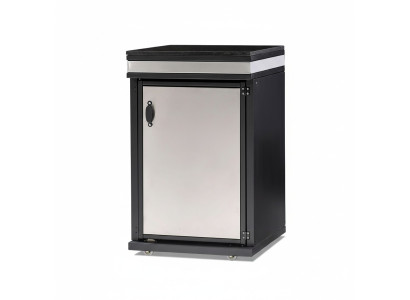Elegantes Außenküchenmodul aus Edelstahl in Silber