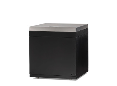 Elegantes Außenküchenmodul aus Edelstahl in Schwarz für Garten