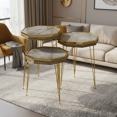 Beistelltisch aus Holz in Braun modern eleganter Wohnstil