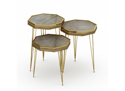 Beistelltisch aus Holz in Braun modern eleganter Wohnstil