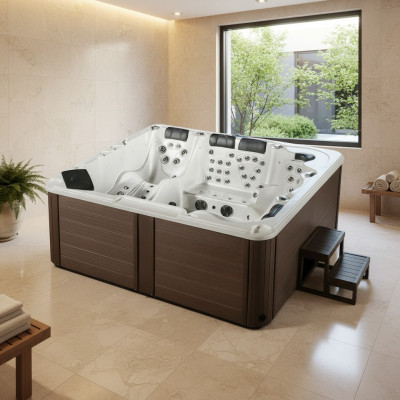 Whirlpool Blubberbad Hydromassagewanne Spa-Bad Whirlwanne 200x200cm