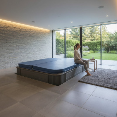 Whirlpool-Abdeckung Outdoor Spa Hot Tub Cover Lifter Poolabdeckung 200x200 cm