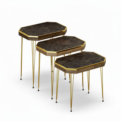 Eleganter Brauner Holz-Beistelltisch im modernen Design