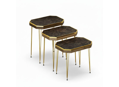 Eleganter Brauner Holz-Beistelltisch im modernen Design