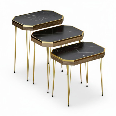 Schwarzer Holz Beistelltisch modern elegant für Wohn- und Schlafzimmer