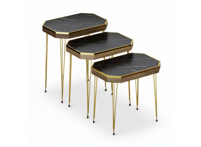 Schwarzer Holz Beistelltisch modern elegant für Wohn- und Schlafzimmer
