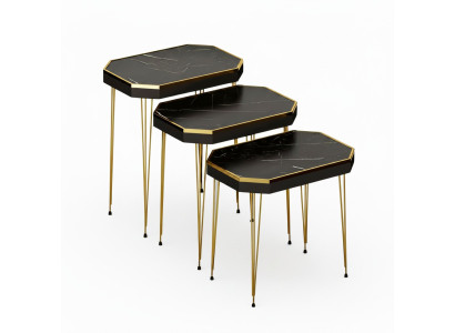 Schwarze Holz Beistelltische im modernen Design, vielseitig